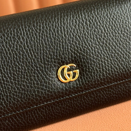 GG MARMONT CONTINENTAL WALLET 19 BLACK IN CALFSKIN
