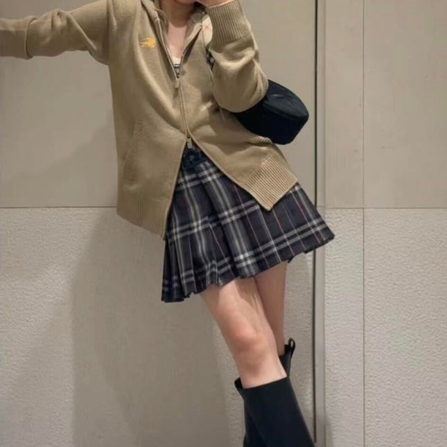 BURBERRY 25S KNITTED ZIP-UP JACKET 082