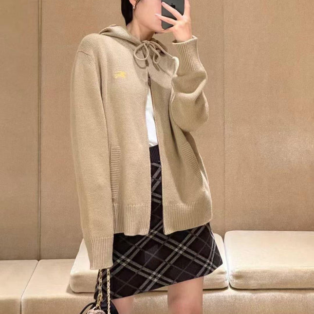 BURBERRY 25S KNITTED ZIP-UP JACKET 082