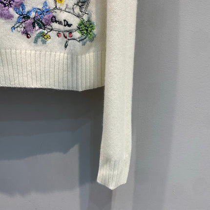 DIOR 25S FLORAL EMBROIDERED CASHMERE SWEATER 533
