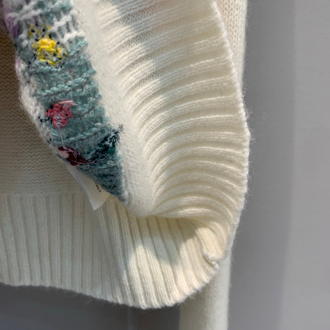 DIOR 25S FLORAL EMBROIDERED CASHMERE SWEATER 533