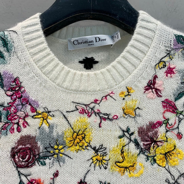 DIOR 25S FLORAL EMBROIDERED CASHMERE SWEATER 533