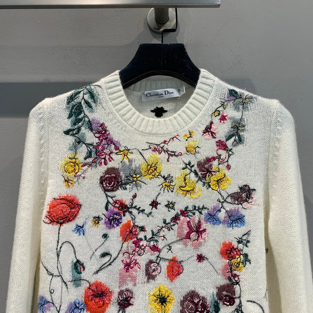 DIOR 25S FLORAL EMBROIDERED CASHMERE SWEATER 533