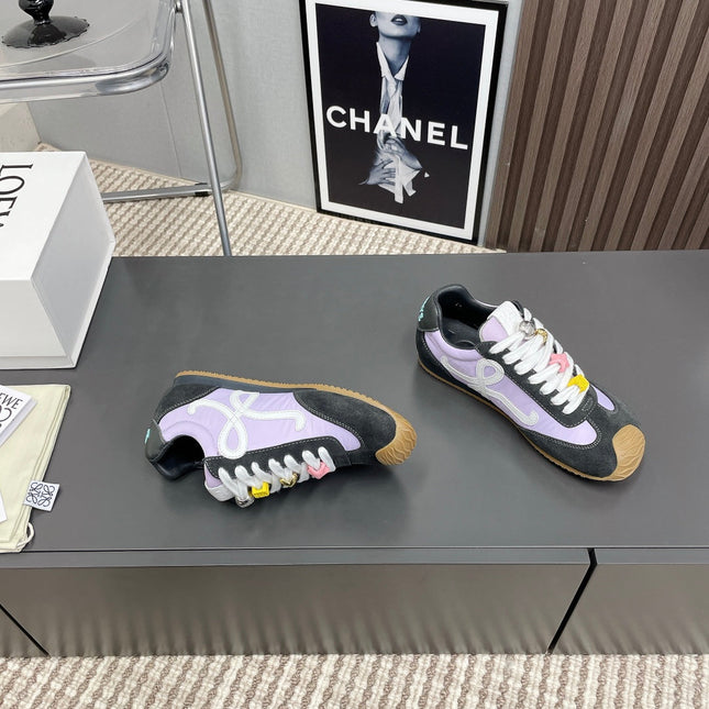 BALLET RUNNER 2.0 IN PURPLE PASTEL MIX BLACK SUEDE AND LYCRA FABRIC