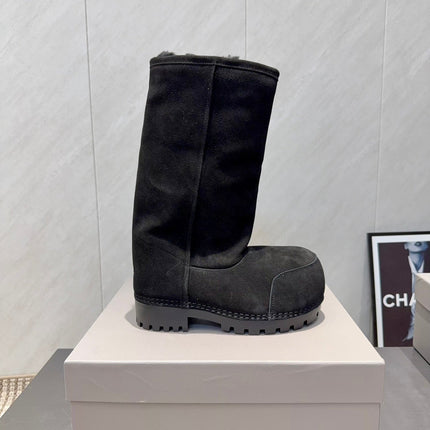 BALENCIAGA 25S BOOTS PLATFORM HEEL IN BLACK SUEDE STYLE 5
