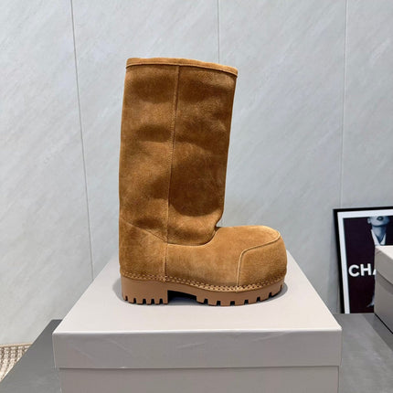 BALENCIAGA 25S BOOTS PLATFORM HEEL IN BROWN SUEDE STYLE 4