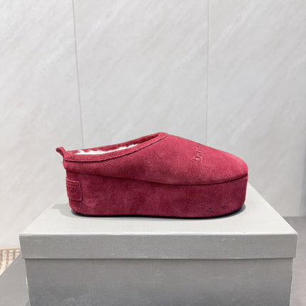 BALENCIAGA 25S AURALEE SLIP-ON 50 MM IN DEEP WINE RED SUEDE STYLE 2