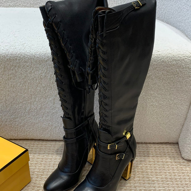 FE FEEL SANDALS IN BROWN AND BLACK FABRIC