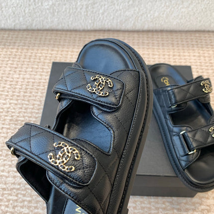 DAD SANDAL IN BLACK SHEEPSKIN MULE