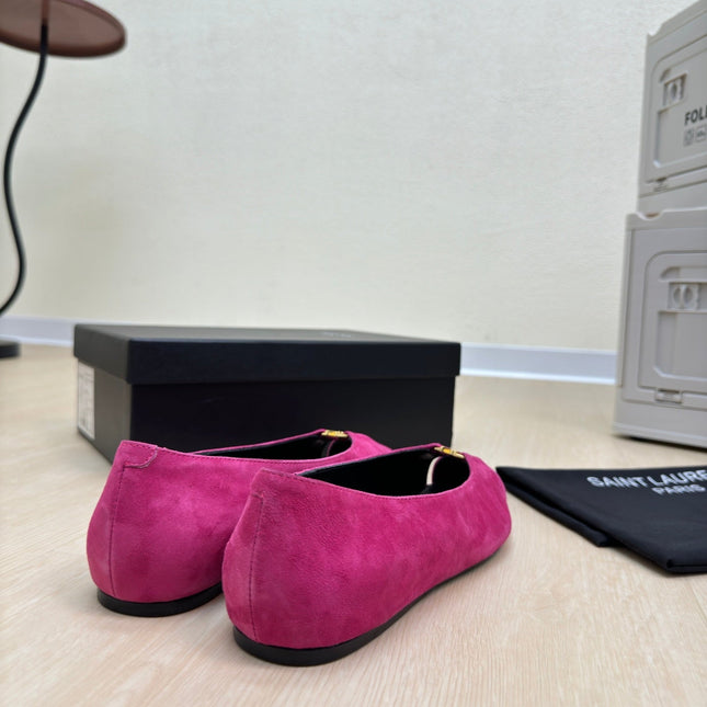 BABYLONE BALLET FLAT IN BRIGHT PINK SUEDE