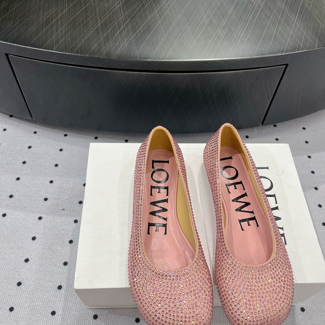 Toy ballerina in suede and allover rhinestones pink