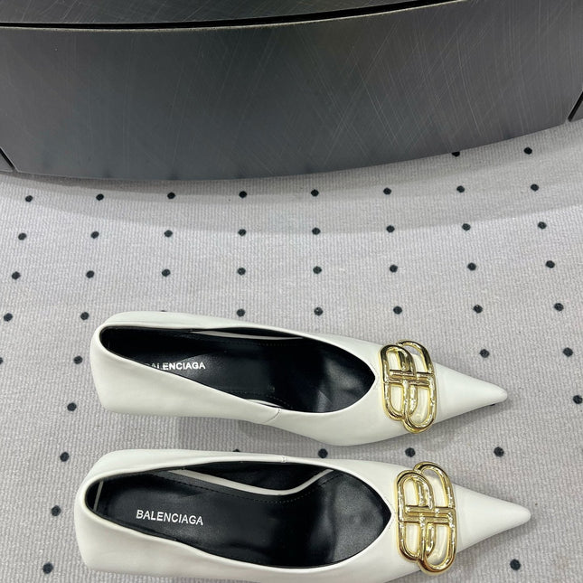HEELED PUMPS 65 MM IN WHITE SMOOTH LAMBSKIN GOLD HARDWARE