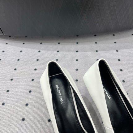 HEELED PUMPS 65 MM IN WHITE SMOOTH LAMBSKIN GOLD HARDWARE