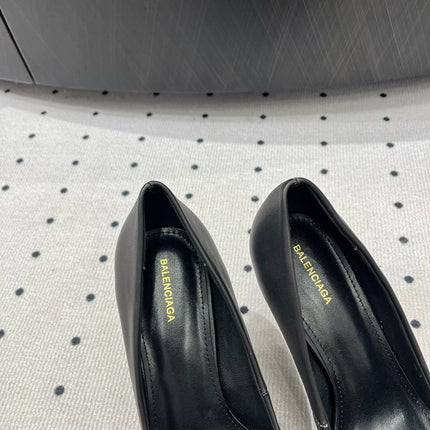 HEELED PUMPS 65 MM IN BLACK SMOOTH LAMBSKIN SILVER HARDWARE