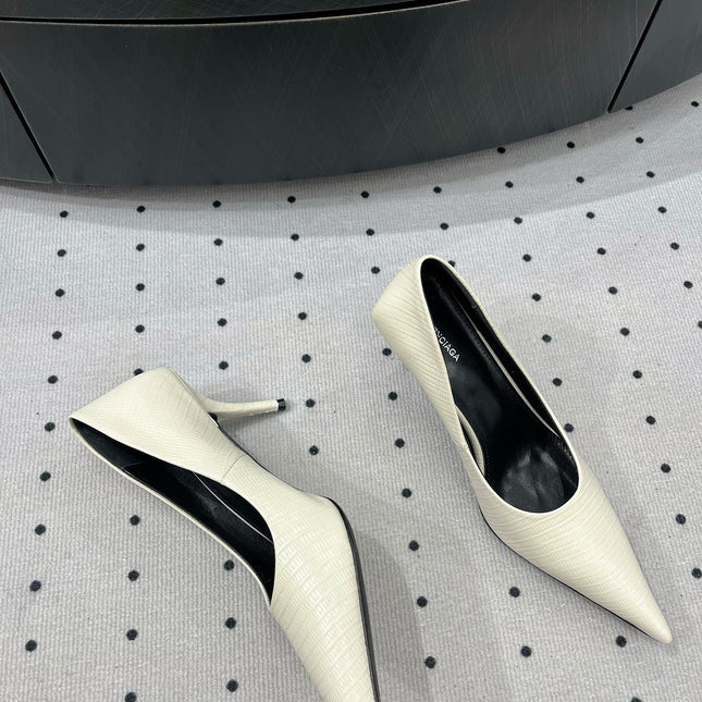 CLASSIC PUMPS 65MM IN CREAM LIZARD PATTERN CALFSKIN
