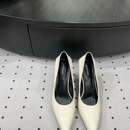 CLASSIC PUMPS 65MM IN CREAM LIZARD PATTERN CALFSKIN