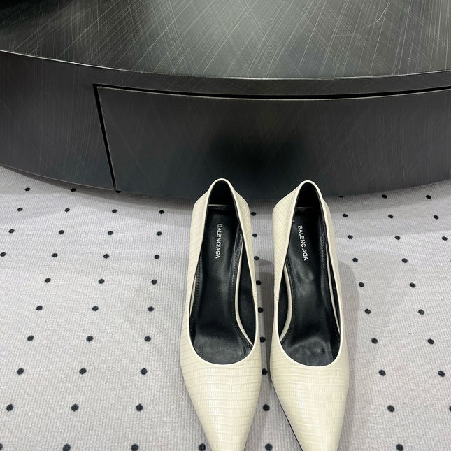 CLASSIC PUMPS 65MM IN CREAM LIZARD PATTERN CALFSKIN