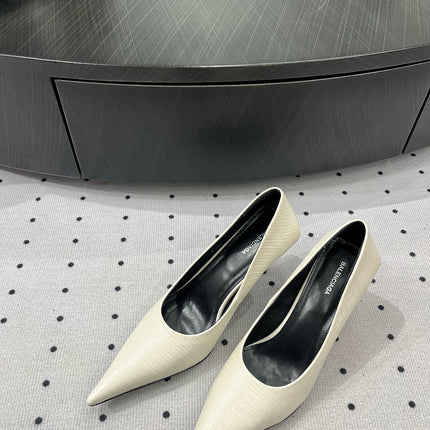 CLASSIC PUMPS 65MM IN CREAM LIZARD PATTERN CALFSKIN