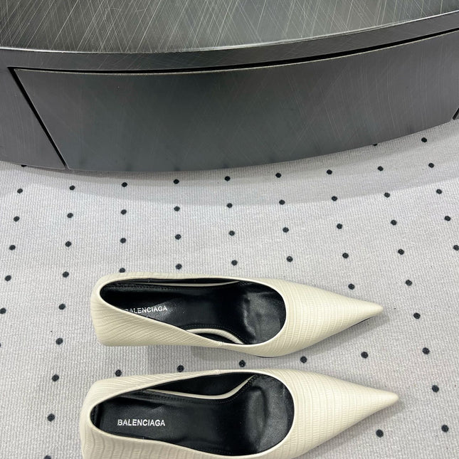 CLASSIC PUMPS 65MM IN CREAM LIZARD PATTERN CALFSKIN