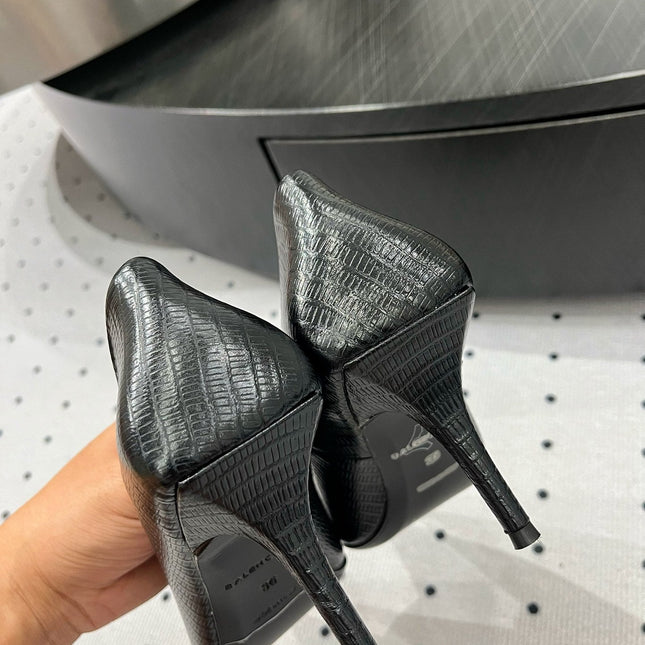 CLASSIC PUMPS 65MM IN BLACK LIZARD PATTERN CALFSKIN