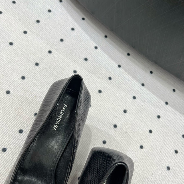 CLASSIC PUMPS 65MM IN BLACK LIZARD PATTERN CALFSKIN