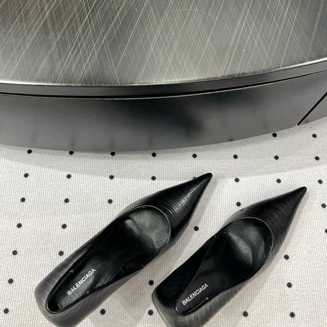 CLASSIC PUMPS 65MM IN BLACK LIZARD PATTERN CALFSKIN