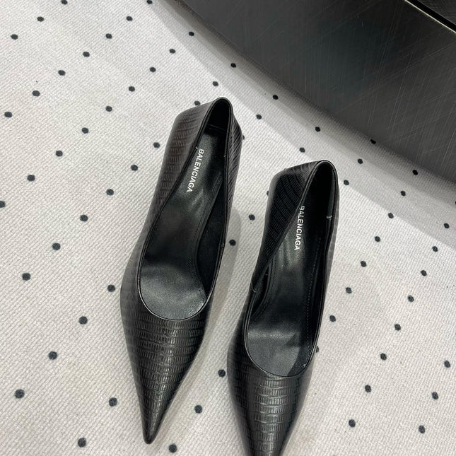 CLASSIC PUMPS 65MM IN BLACK LIZARD PATTERN CALFSKIN