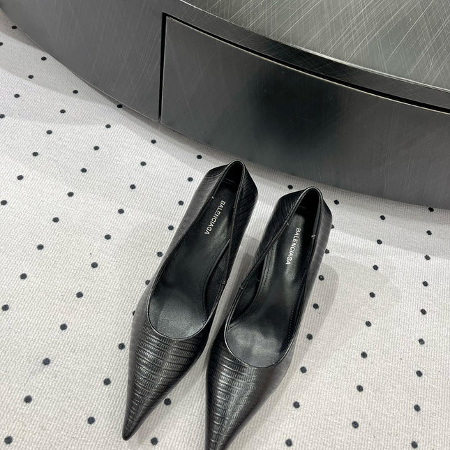 CLASSIC PUMPS 65MM IN BLACK LIZARD PATTERN CALFSKIN