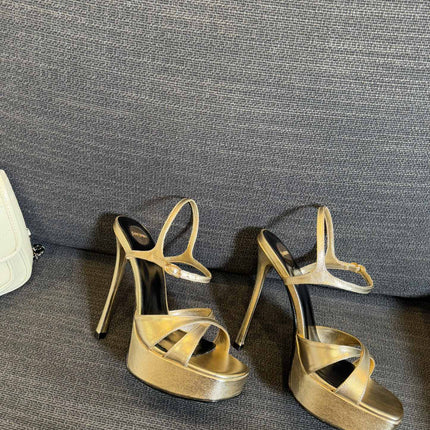 DEBBIE PLATFORM SANDALS IN GOLD METALLIC SMOOTH LAMBSKIN