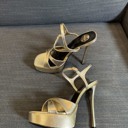 DEBBIE PLATFORM SANDALS IN GOLD METALLIC SMOOTH LAMBSKIN