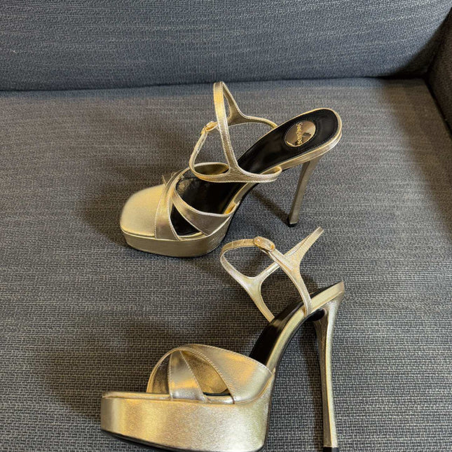 DEBBIE PLATFORM SANDALS IN GOLD METALLIC SMOOTH LAMBSKIN