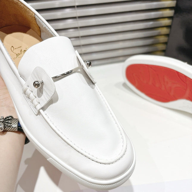 CHAMBELIBOAT REVERSED NUBUCK BOAT SHOES IN WHITE SHINY CALFSKIN