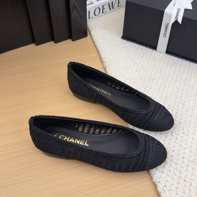 CC 25 Ballet Flat Black Raffia