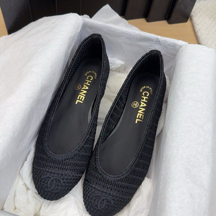 CC 25 Ballet Flat Black Raffia