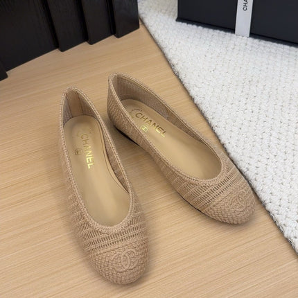 CC 25 Ballet Flat Beige Raffia