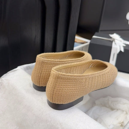 CC 25 Ballet Flat Beige Raffia