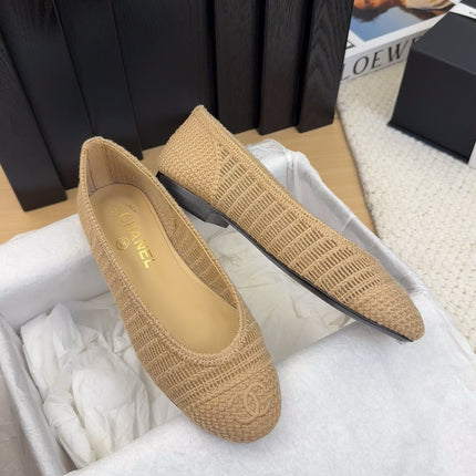 CC 25 Ballet Flat Beige Raffia