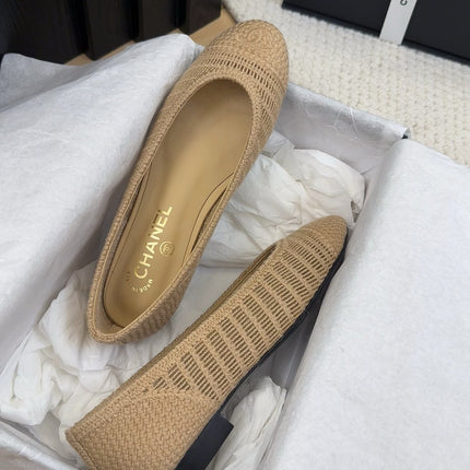 CC 25 Ballet Flat Beige Raffia