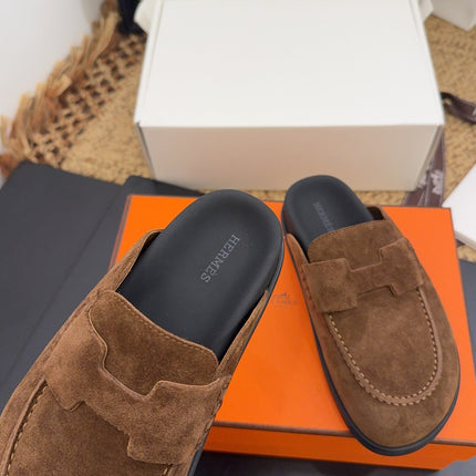 HM 25S MULE IN BROWN SUEDE