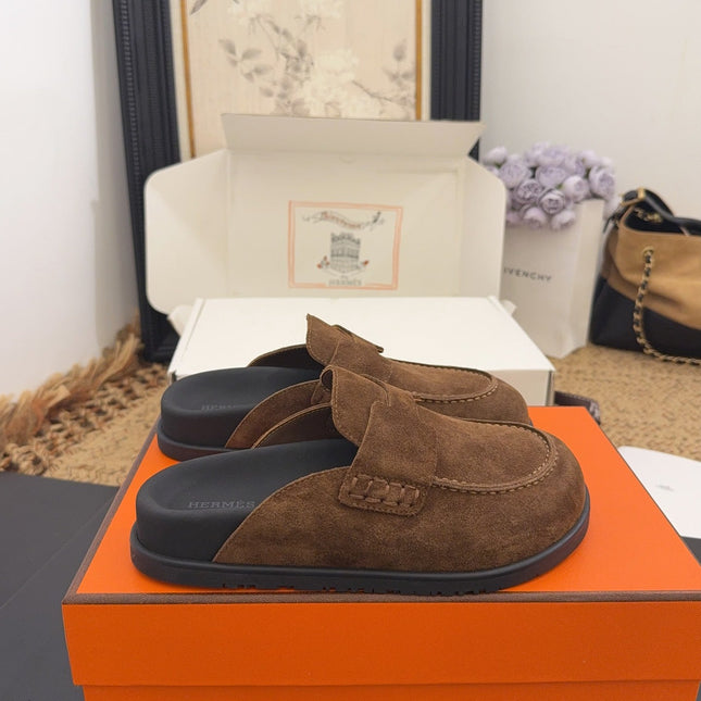HM 25S MULE IN BROWN SUEDE
