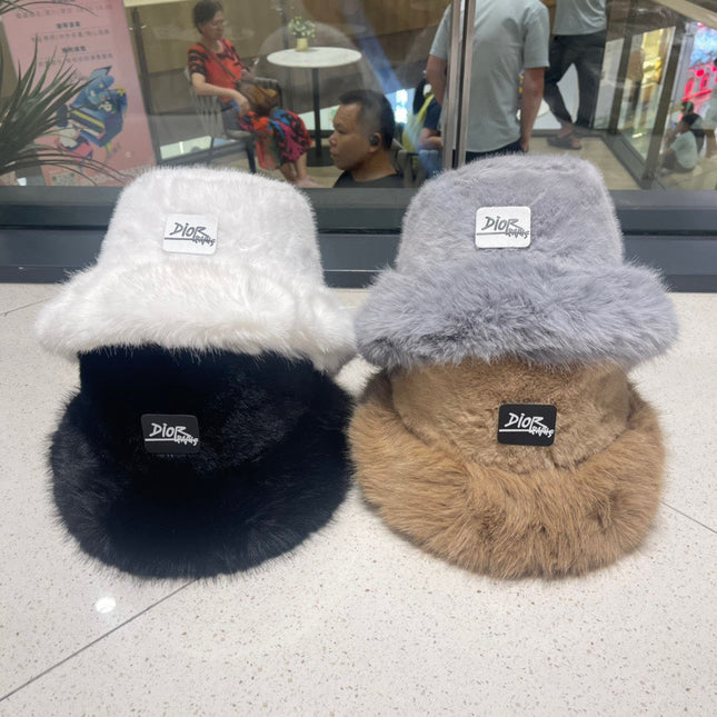 PLUSH FISHERMAN HAT IN BLACK RABBIT FUR 426096