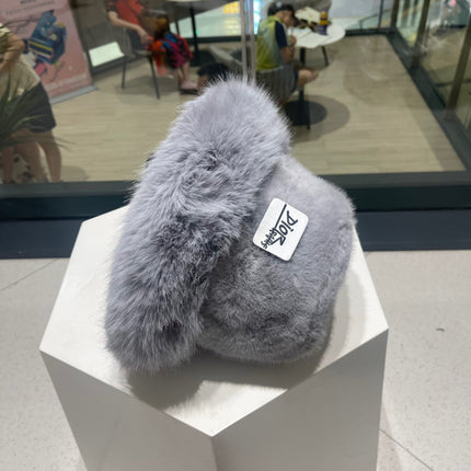 PLUSH FISHERMAN HAT IN GRAY RABBIT FUR 426098