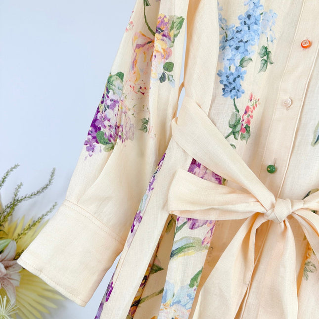 HALLIDAY TUCKED SHIRT DRESS 25S IN LINEN 266345