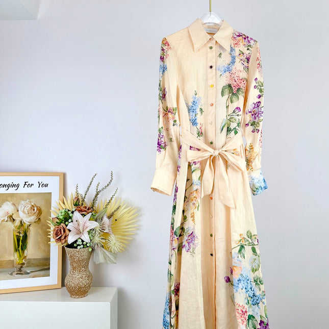 HALLIDAY TUCKED SHIRT DRESS 25S IN LINEN 266345