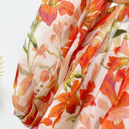 LANTERN SLEEVE MINI DRESS 25S IN SILK 266357