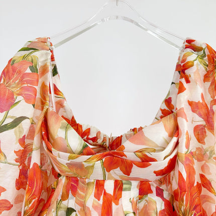 LANTERN SLEEVE MINI DRESS 25S IN SILK 266357