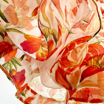 LANTERN SLEEVE MINI DRESS 25S IN SILK 266357