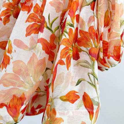 LANTERN SLEEVE MINI DRESS 25S IN SILK 266357