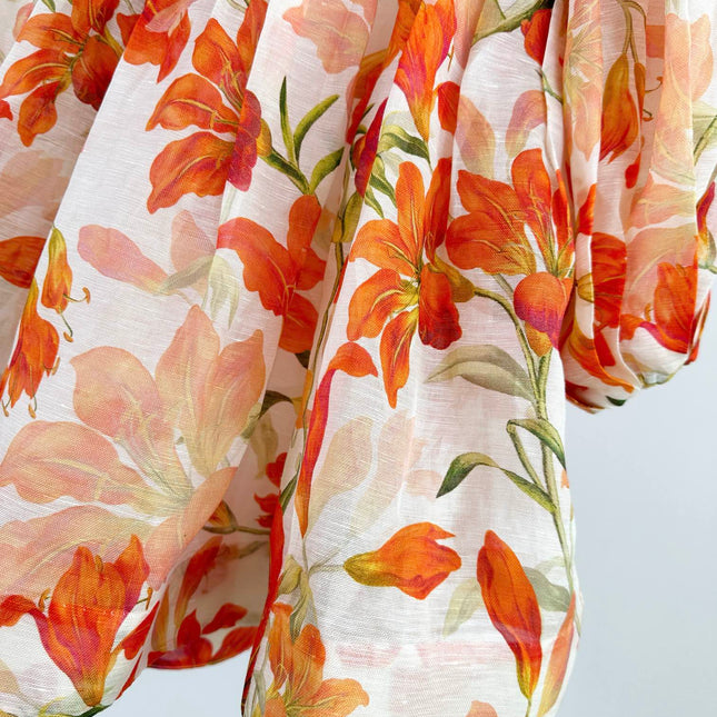 LANTERN SLEEVE MINI DRESS 25S IN SILK 266357