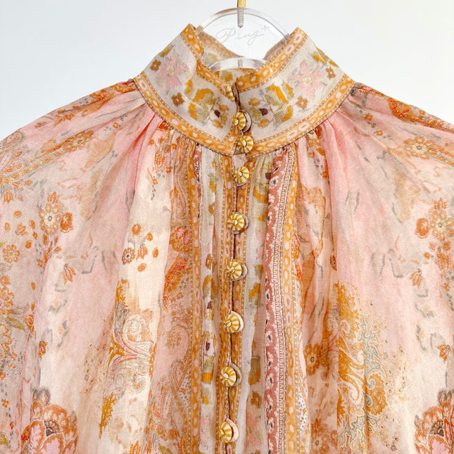 ZIMMERMANN HIGH-NECK FLARE-SLEEVE TOP 270178